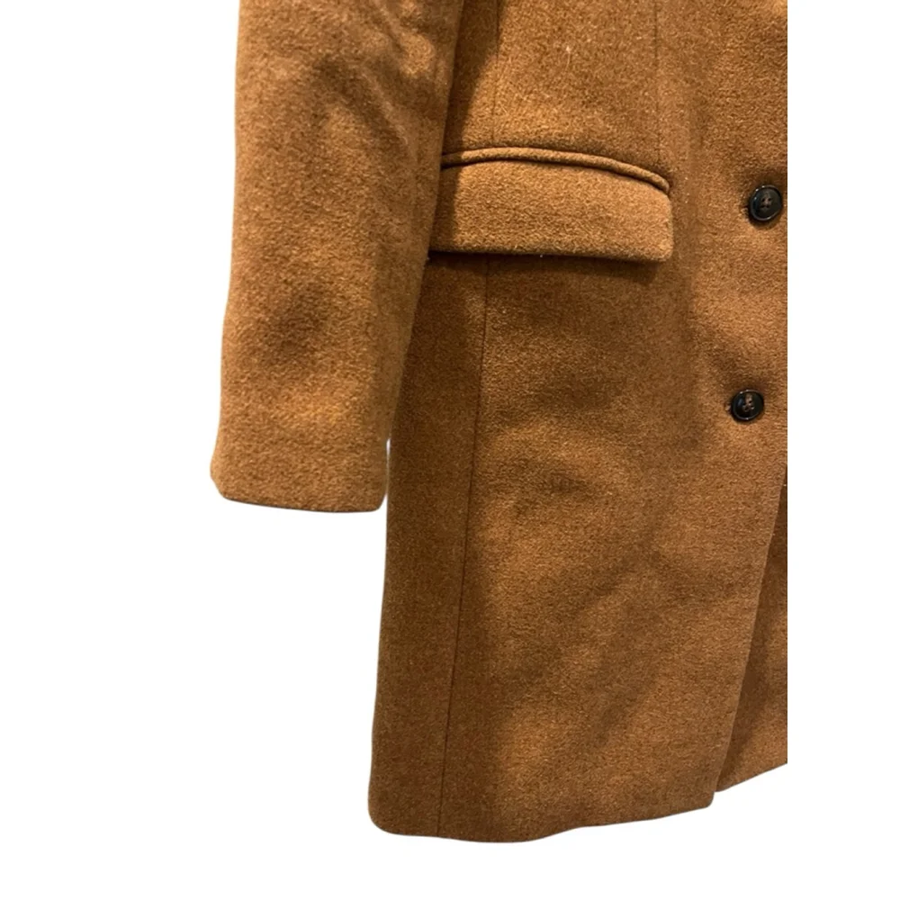 J. Crew Wool Size 0 Women's Single Breasted Top Coat Jacket Brown Long Sleeve - Picture 4 of 9